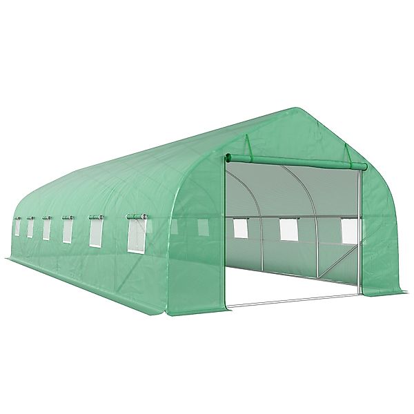 Outsunny Garten Gewächshaus Tunnel 24 ㎡ große Größe 8 x 3 x 2 m mit PE-Pla günstig online kaufen