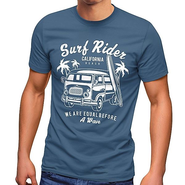 Neverless Print-Shirt Herren T-Shirt Bus Surfing günstig online kaufen