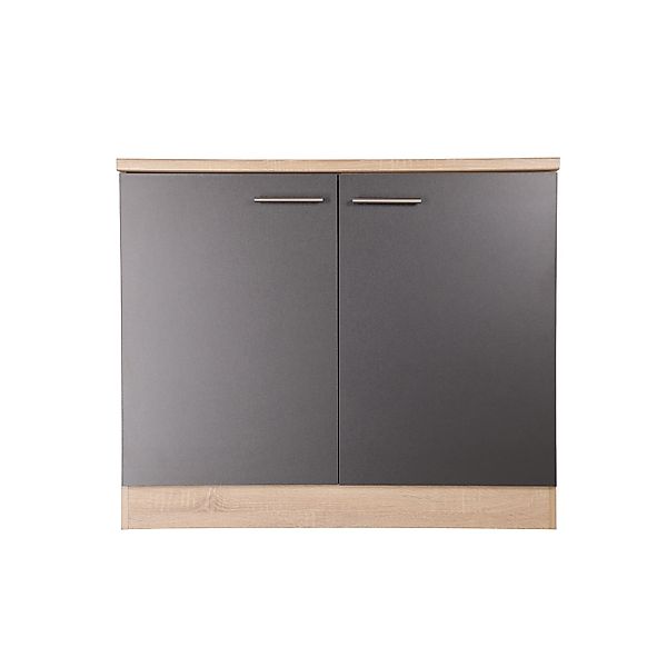 Respekta Spülenunterschrank Merle 100 cm Grau günstig online kaufen