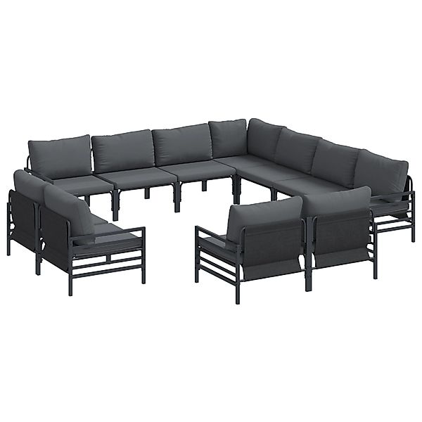 vidaXL Garten-Sofa-Set 11-Tlg Anthrazit Stahl 3379034 günstig online kaufen