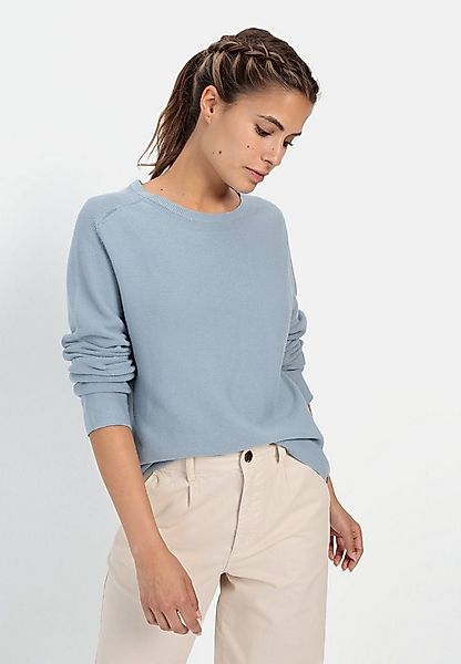 camel active Rundhalspullover aus reiner Baumwolle Langarm Rundhals Pullove günstig online kaufen