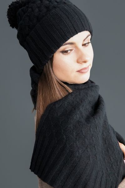 Ariun Strickmütze Kaschmirmütze mit markantem Strickmuster günstig online kaufen