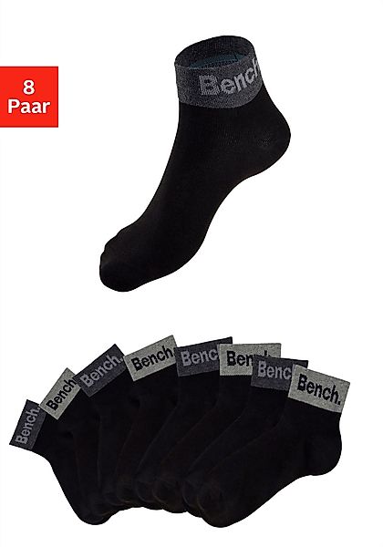 Bench. Kurzsocken Packung, 8 tlg. mit eingestricktem Schriftzug am Bündchen günstig online kaufen