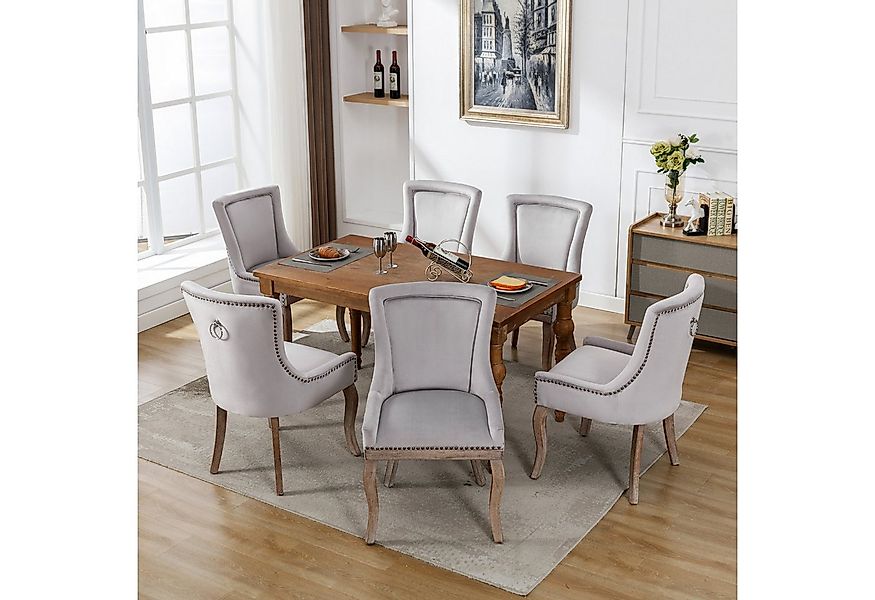 Flieks Esszimmerstuhl (Set, 6 St), 6er Set Polsterstühle Küchenstühle Samt günstig online kaufen