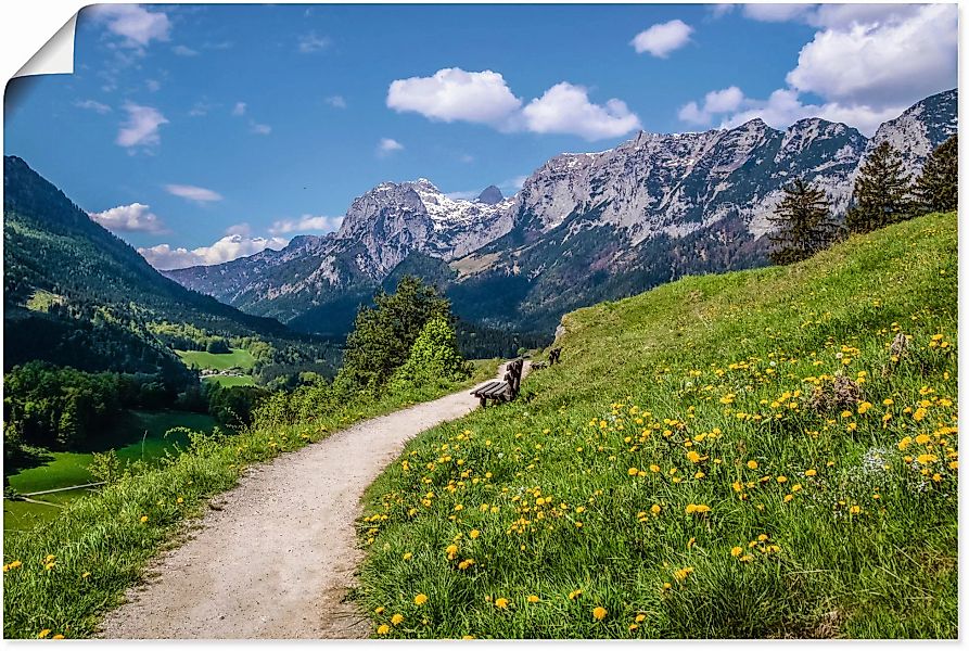 Artland Poster "Wanderweg bei Ramsau in Oberbayern", Berge & Alpenbilder, ( günstig online kaufen