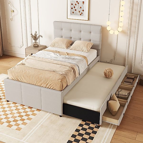 STILVORA Polsterbett 90x200 mit stauraum und günstig online kaufen