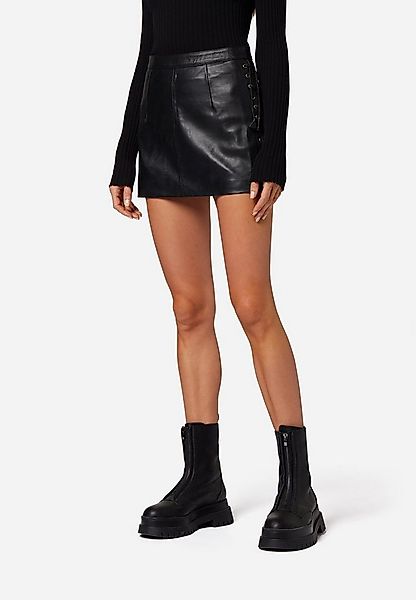 RICANO Lederrock RK-05 Skirt Im Jeansrock-Stil mit Reißverschluss und Knopf günstig online kaufen