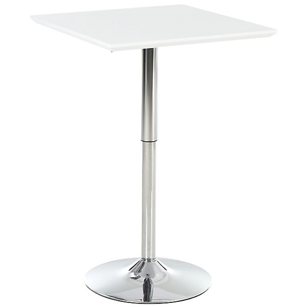 HOMCOM Bartisch Höhenverstellbarer MDF Platte Stahl Weiß 60B x 60T x 69L x günstig online kaufen