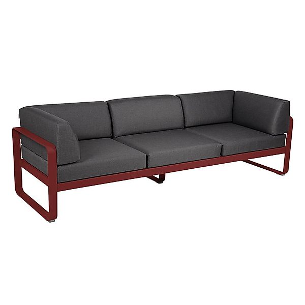 Bellevie 3-Sitzer Club Sofa Outdoor 43 Chili A3 Graphitgrau günstig online kaufen