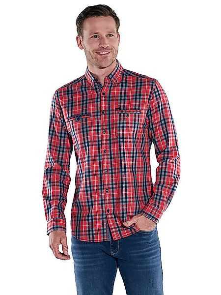 Engbers Langarmhemd Herren Langarm-Hemd kariert, Feuerrot günstig online kaufen