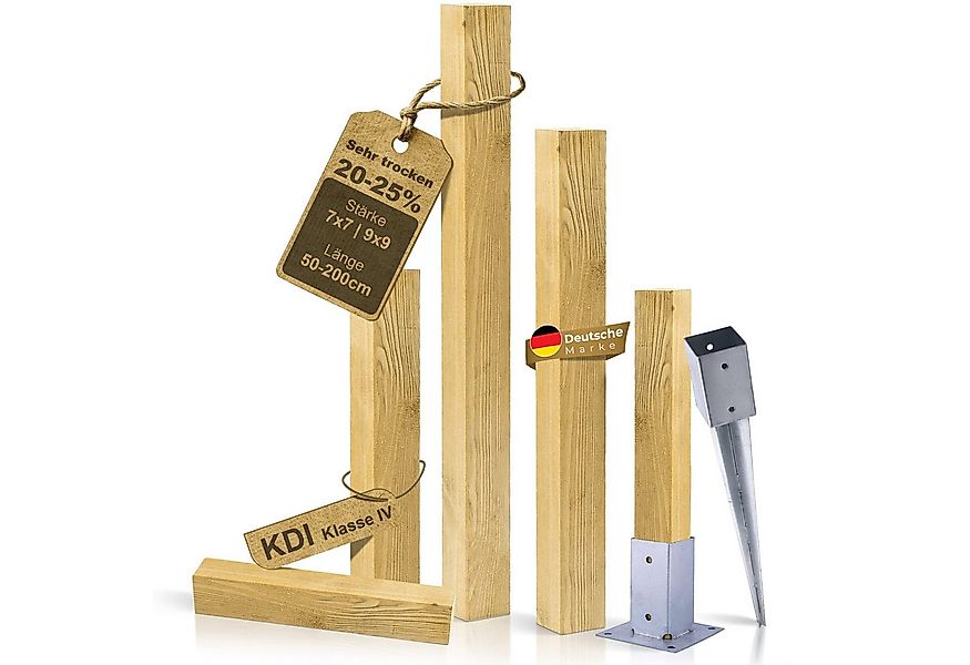 BooGardi Zaunpfosten Holzpfosten imprägniert KDI, (4-St., 7x7x90cm · Vierka günstig online kaufen