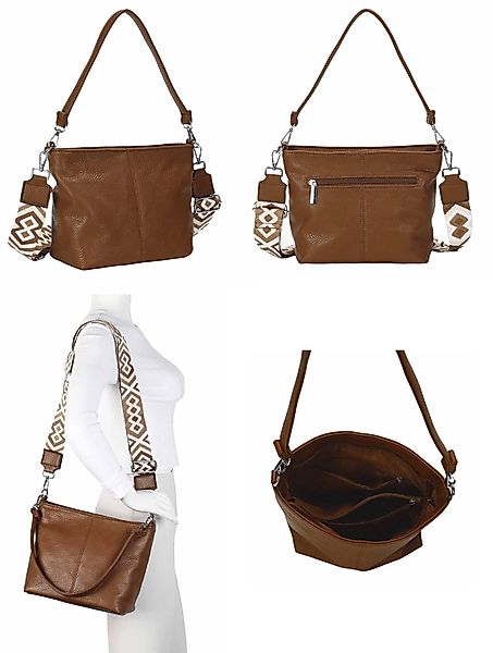 ITALYSHOP24 Schultertasche DAMEN TASCHE SHOPPER Hobo günstig online kaufen