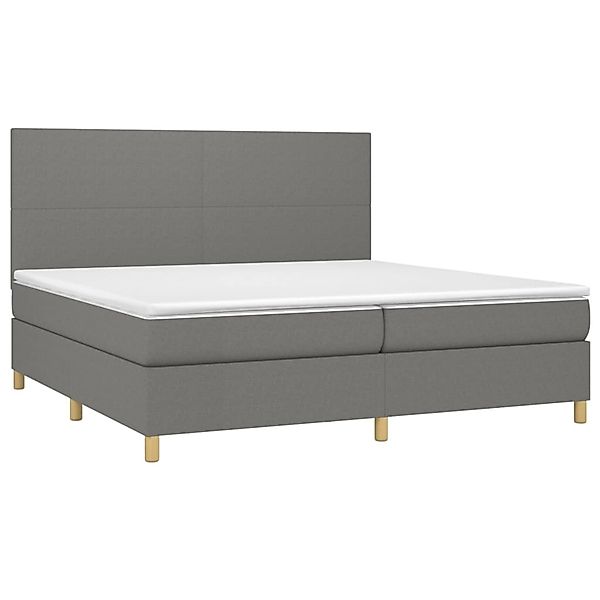 vidaXL Boxspringbett mit Matratze & LED Dunkelgrau 200x200 cm Stoff 3135302 günstig online kaufen