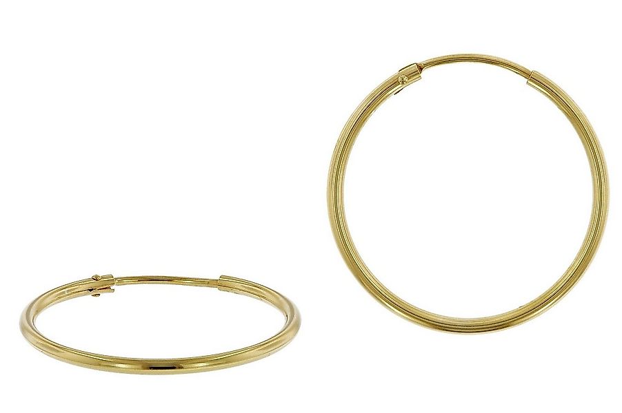 trendor Paar Creolen Damen Ohrringe Gold 333 / 8K Creolen Breite 1,5 mm Ø 2 günstig online kaufen