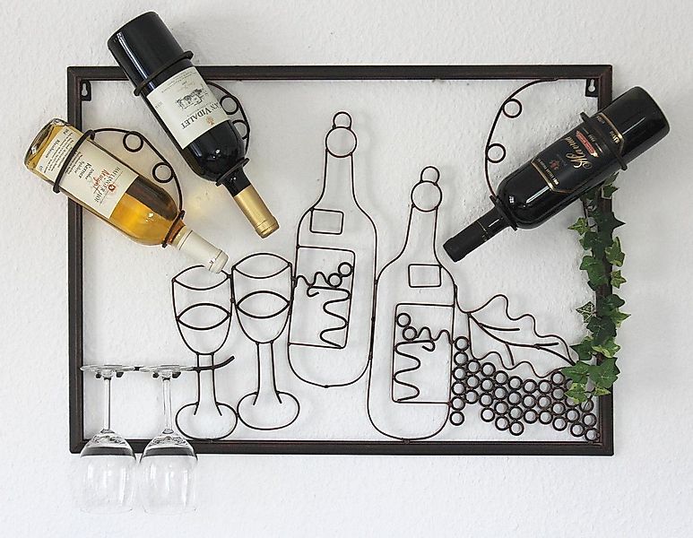 DanDiBo Weinregal mit Glashalter Wand Wandbild 091975 Flaschenständer Metal günstig online kaufen