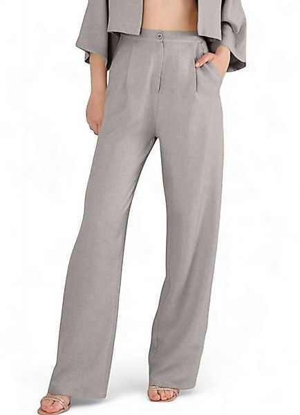 fashionshowcase Palazzohose Damen Stoffhose in Leinenoptik – elegant Weites günstig online kaufen