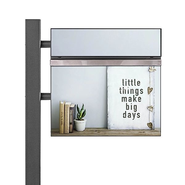 Banjado Standbriefkasten Anthrazit 45x120x16.5cm Groß Inkl. Montagematerial günstig online kaufen