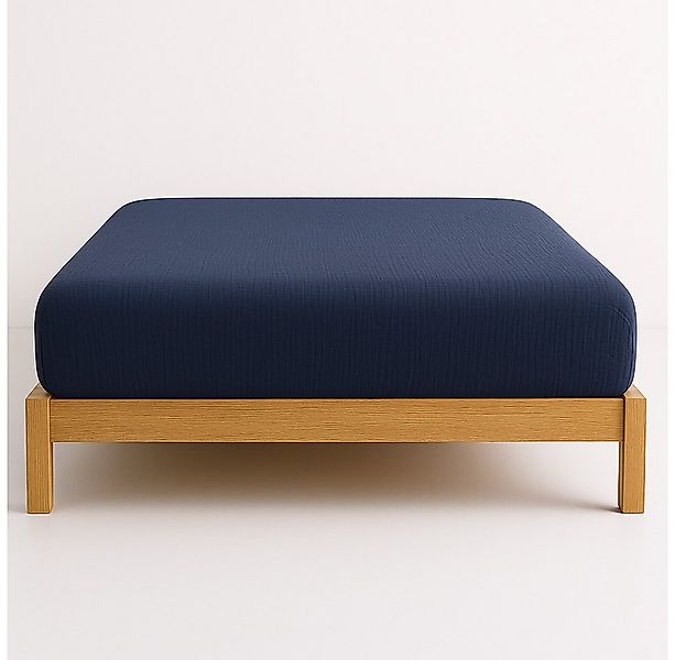 Sandiik Spannbettlaken Musselin Spannbettlaken mit Gummizug in Nachtblau, G günstig online kaufen