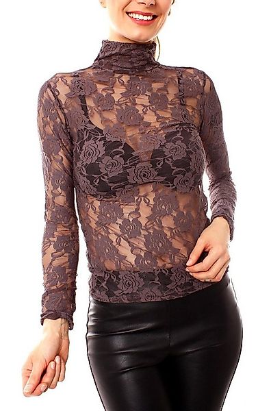Muse Spitzenshirt Turtleneck Spitzenshirt Langarm transparent 1096 günstig online kaufen