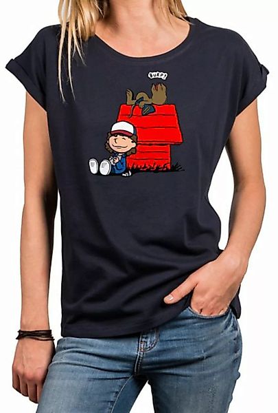 MAKAYA Print-Shirt Damen Kurzam Top Aufdruck Dustin Demodog Dart Things Dam günstig online kaufen