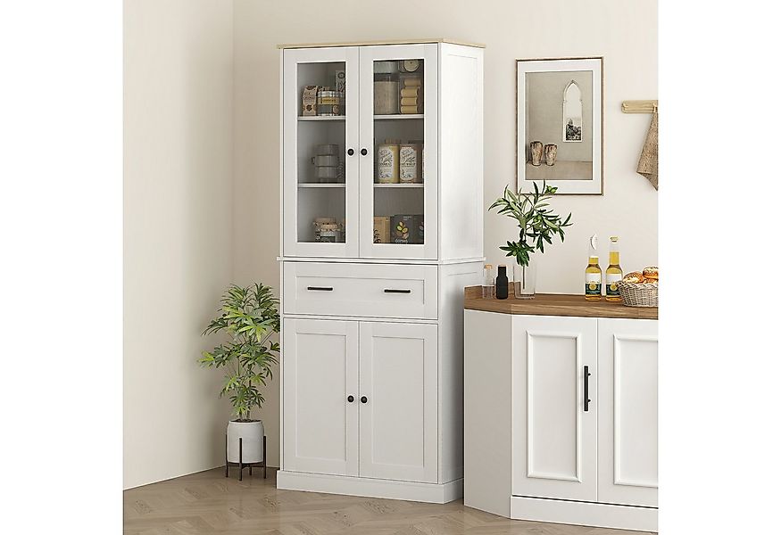 HOMCOM Hochschrank mit verstellbaren Regalboden (Vitrinenschrank, 1-St., Ho günstig online kaufen