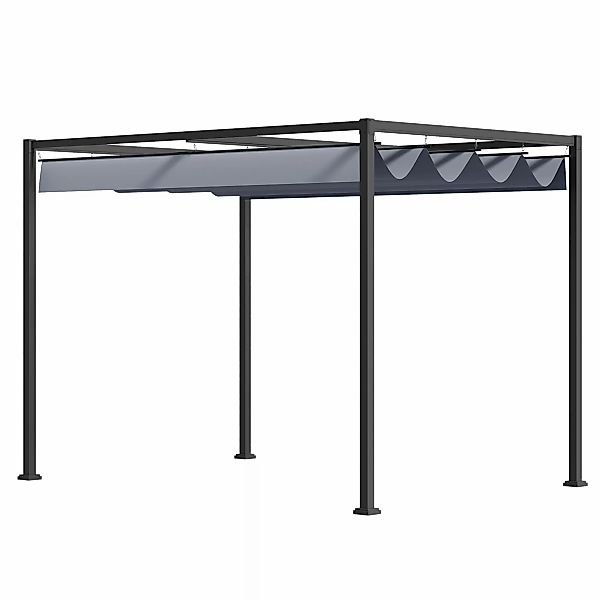 Outsunny Pergola 4x3m Garten Pavillon, Terrassendachung aus Stahl, Gartenpa günstig online kaufen