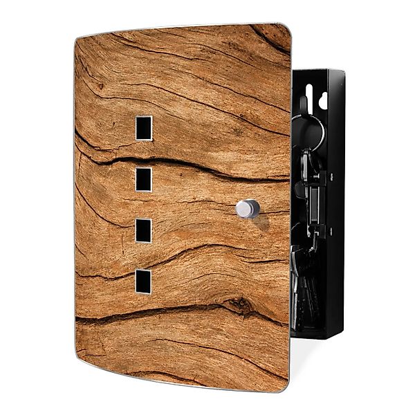 banjado Schlüsselkasten Edelstahl mit Motiv Trockenes Holz (verstellbarer M günstig online kaufen