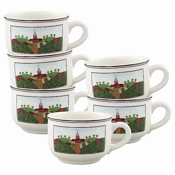 Villeroy & Boch Tasse "Teetassen Design Naif 250 ml 6er Set bunt" günstig online kaufen