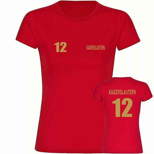 multifanshop T-Shirt Damen Kaiserslautern - Trikot Nummer 12 gold - Frauen günstig online kaufen