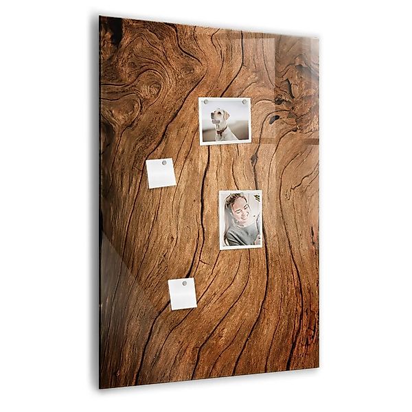 Tulup Glasmagnettafel Beschreibbar Altes Holz 70x100 cm Magnettafel Wand Gl günstig online kaufen