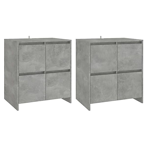 vidaXL Sideboards 2 Stk Betongrau 70x41x75 cm Holzwerkstoff 3098092 günstig online kaufen