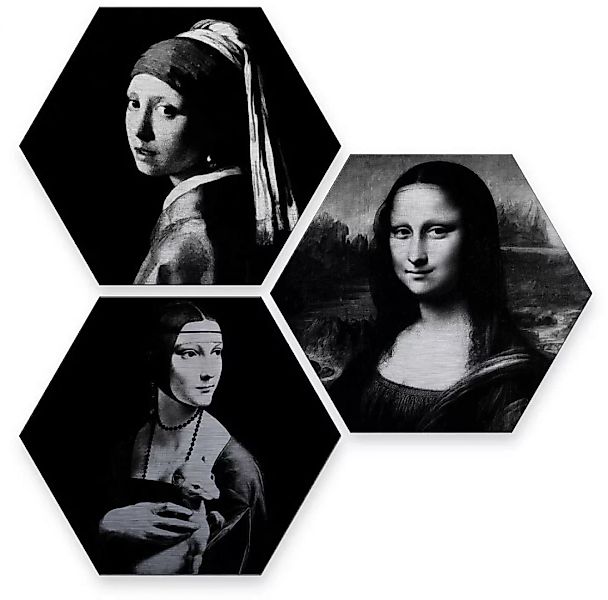 Wall-Art Mehrteilige Bilder "Berühmte Frauen Kunstgeschichte", (Set, 3 St.) günstig online kaufen
