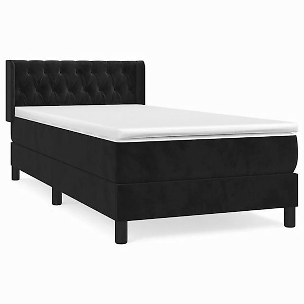 furnicato Bett Boxspringbett mit Matratze Schwarz 90x190 cm Samt (1-tlg) günstig online kaufen