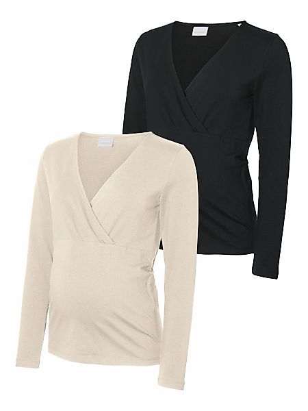Mamalicious Umstandsshirt "MLKERRIE TESS LS JRS TOP 2-P NOOS", (Packung, 2 günstig online kaufen