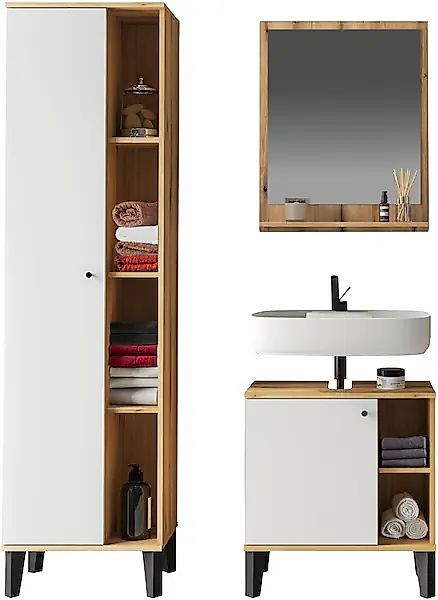 INOSIGN Badmöbel-Set »OSLO, Bad im skandinavischen Design« Set, 3 Stk. tlg. günstig online kaufen