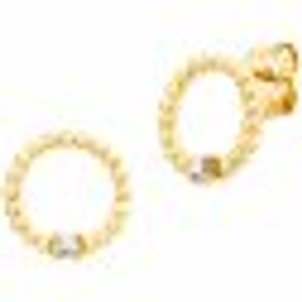 Ohrstecker 925/- Sterling Silber rhodiniert/vergoldet rund 80 Zirkonia günstig online kaufen