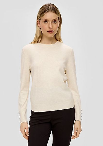 s.Oliver Strickpullover Feinstrickpullover mit Zierknöpfen Zierknopf günstig online kaufen