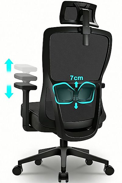 Durrafy Bürostuhl Ergonomischer Stuhl Drehstuhl Schreibtischstuhl chefsesse günstig online kaufen