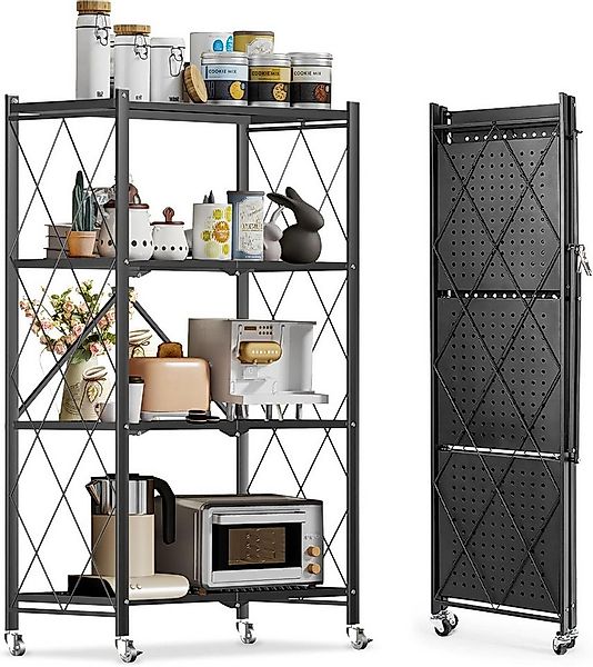 HomeMiYN Mehrzweckregal Klappregal mit Rollen Bücher Küchenregal Platzspare günstig online kaufen