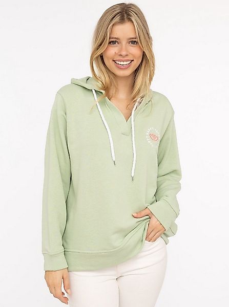 Zwillingsherz Hoodie "Smile Everyday Enjoy" mit V-Ausschnitt, großer Botsch günstig online kaufen