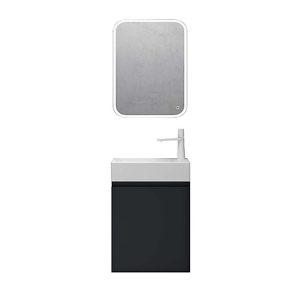 doporro Badmöbel-Set mit Waschbecken Waschtischunterschrank Wandmontage günstig online kaufen