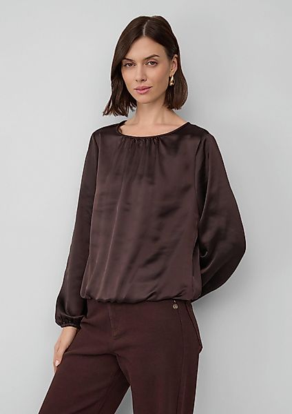 s.Oliver Langarmbluse Bluse Satin-Bluse mit Binde-Detail günstig online kaufen