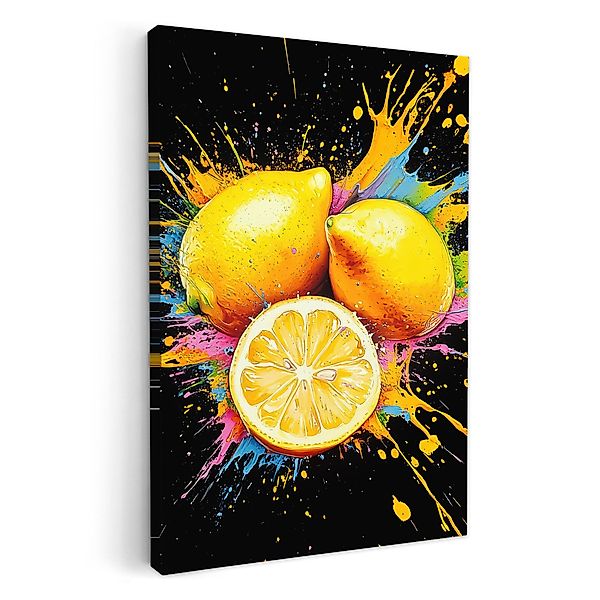 OneMillionCanvasses® Leinwandbild Zitrone - Graffiti - günstig online kaufen