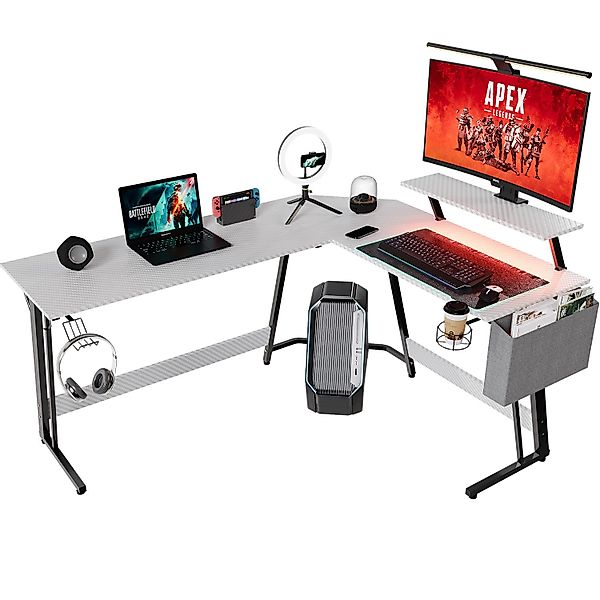 GUNJI Eckschreibtisch L-förm Computertisch Schreibtisch Gamer günstig online kaufen