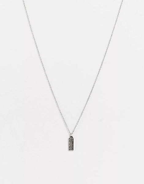 Classics 77 – Halskette in Silber mit gegossenem, rechteckigem Anhänger günstig online kaufen