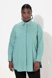 Ulla Popken Hemdbluse Hemdbluse Streifen Hemdkragen günstig online kaufen