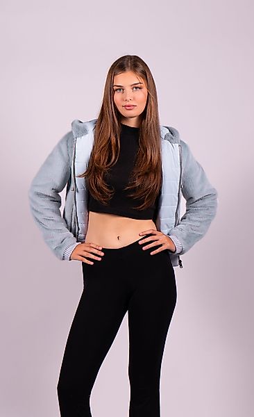 Passioni Fellimitatjacke Flauschige Bomberjacke mit Kapuze günstig online kaufen