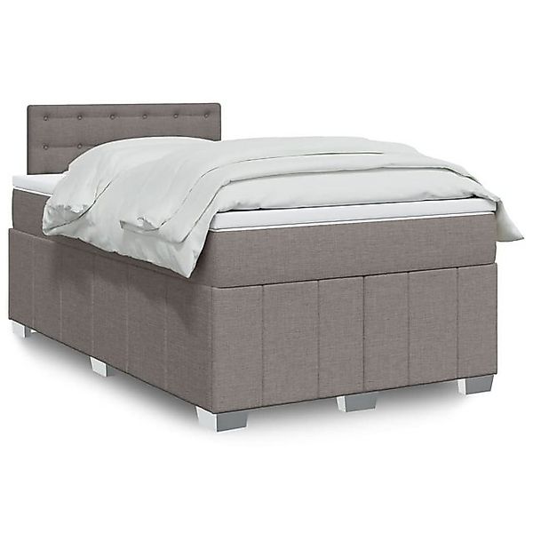 vidaXL Boxspringbett, Boxspringbett mit Matratze Taupe 120x190 cm Stoff günstig online kaufen