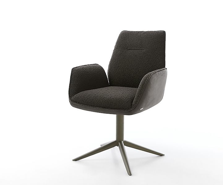 Drehstuhl Zoa-Flex Materialmix Schwarz Fußkreuz Effektfinish Titan 360° dre günstig online kaufen