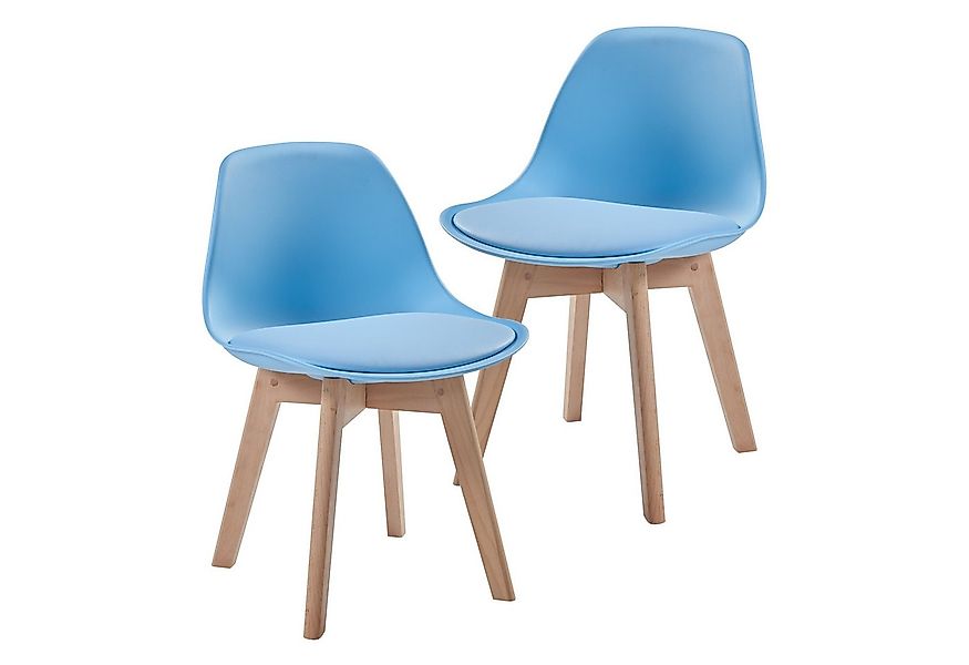 en.casa Kinderstuhl, »Elvdal« 2er Set gepolstert 56 x 38 x 33 cm Himmelblau günstig online kaufen